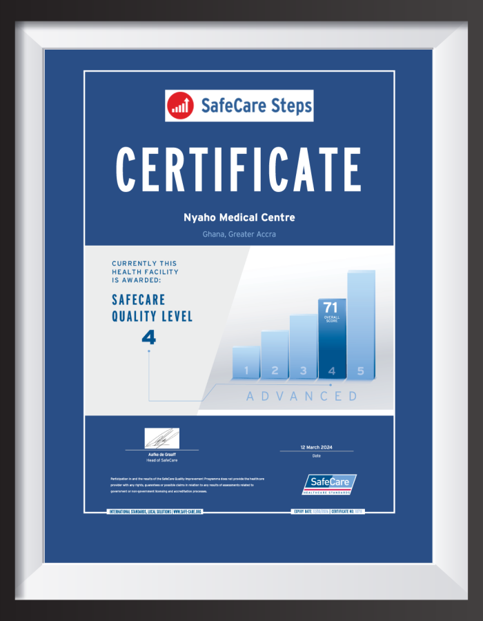 Nyaho Medical Centre - SafeCare Certificate